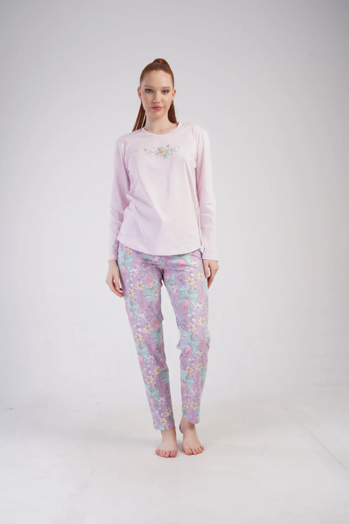 Piżama Damska Vienetta Floral Dream, Różowy, r. S-XL