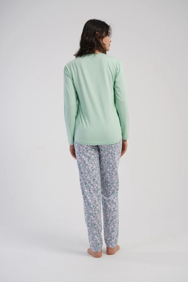 Piżama Damska Vienetta Mint Blossom, Miętowy, r. 1XL-4XL