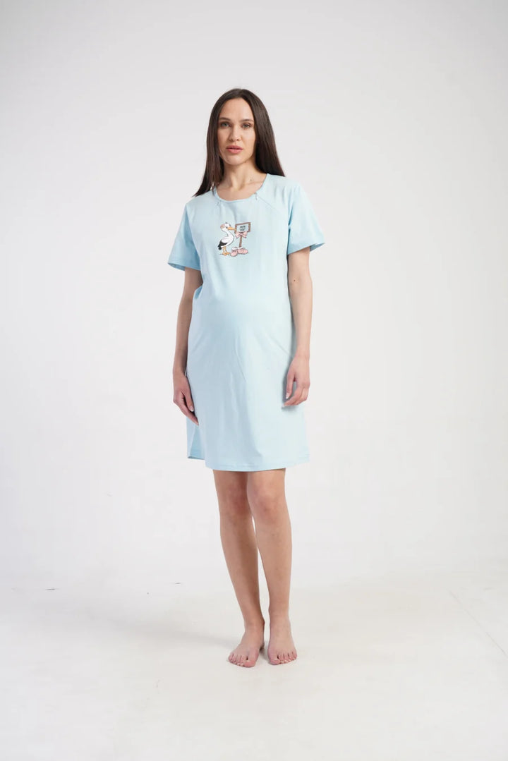 Koszula do Karmienia Vienetta Little Stork, Niebieski, r. S-XXL