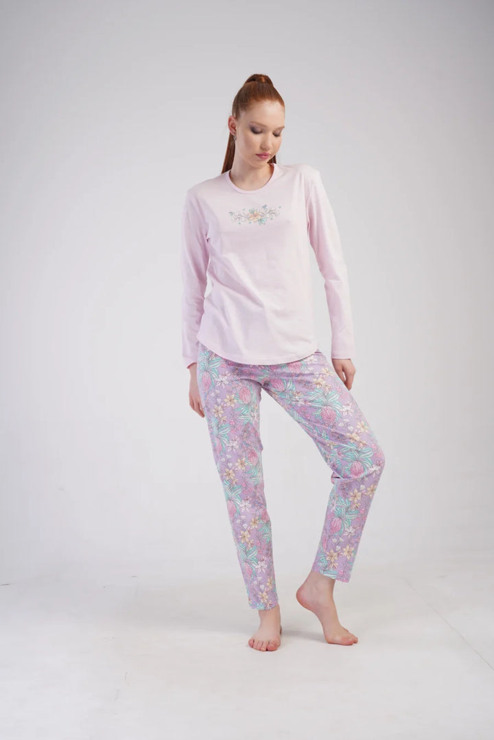 Piżama Damska Vienetta Floral Dream, Różowy, r. S-XL