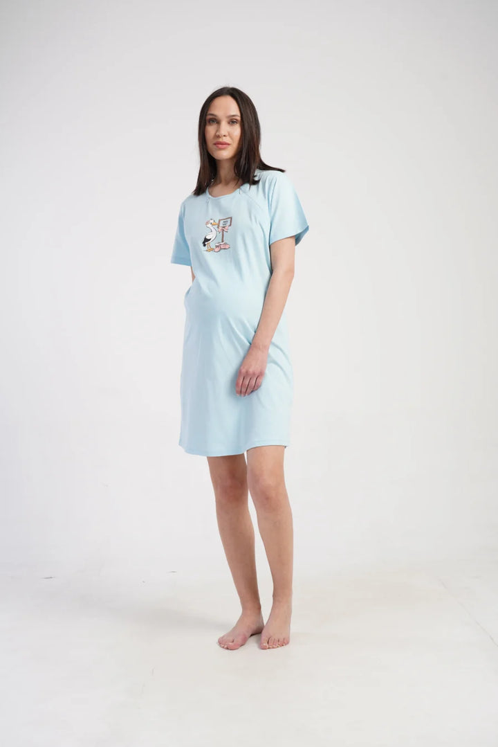 Koszula do Karmienia Vienetta Little Stork, Niebieski, r. S-XXL