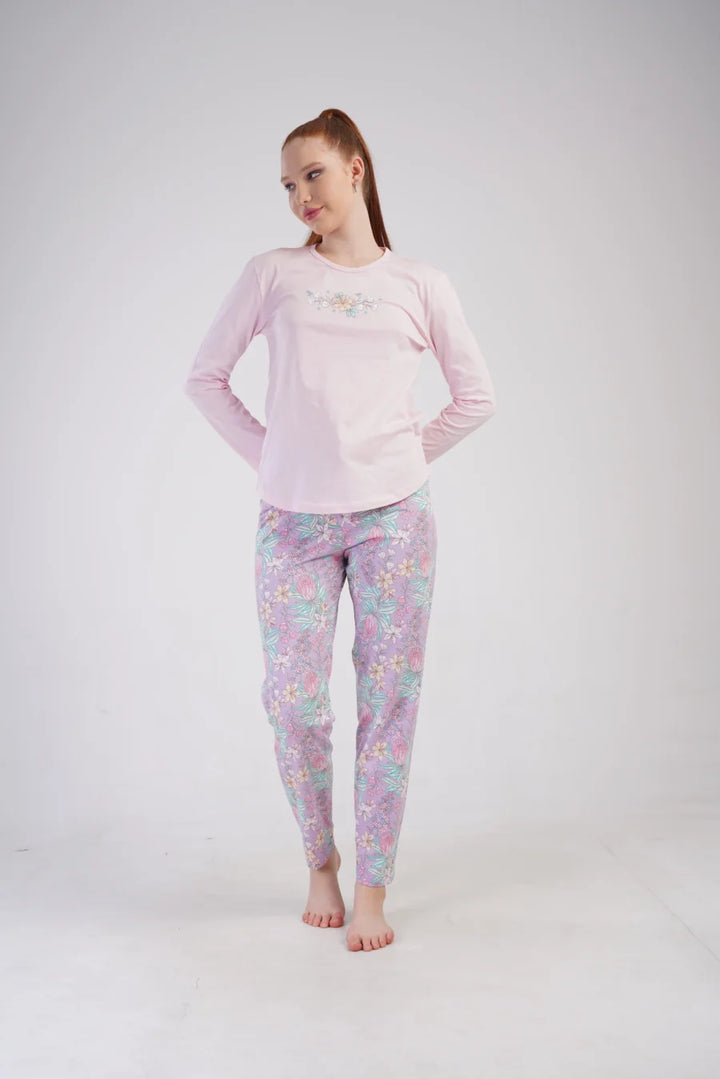Piżama Damska Vienetta Floral Dream, Różowy, r. S-XL