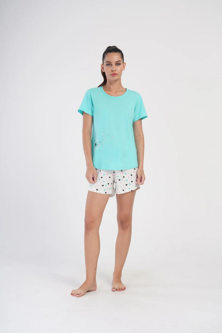 Piżama Damska Vienetta Dandelion, Niebieski, S -XL