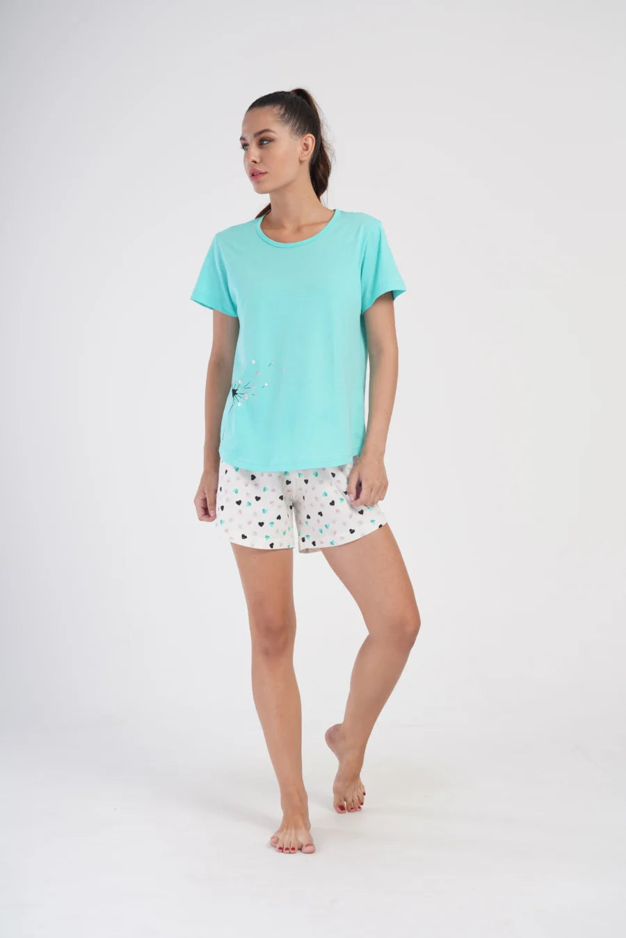 Piżama Damska Vienetta Dandelion, Niebieski, S -XL