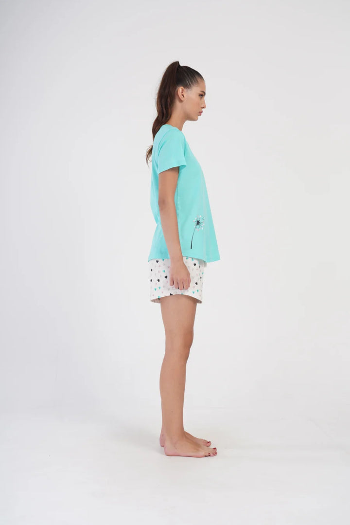 Piżama Damska Vienetta Dandelion, Niebieski, S -XL