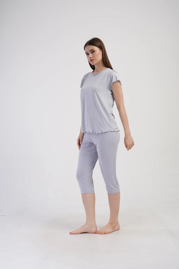 Piżama Damska Vienetta Cozy Nights, Szary, r. S-XL