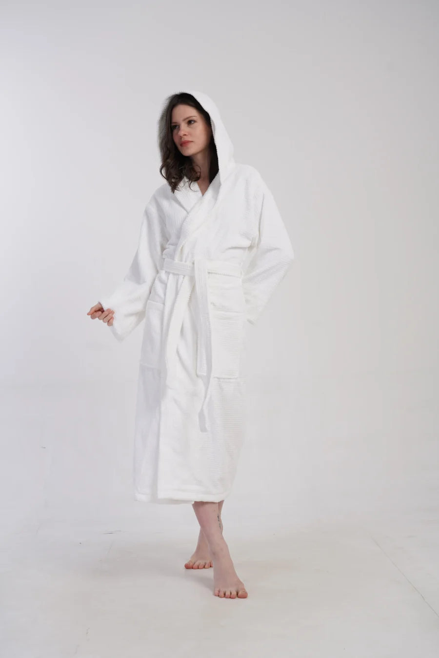 Szlafrok damski Vienetta Sweet Dreams, Biały, r. M-XL