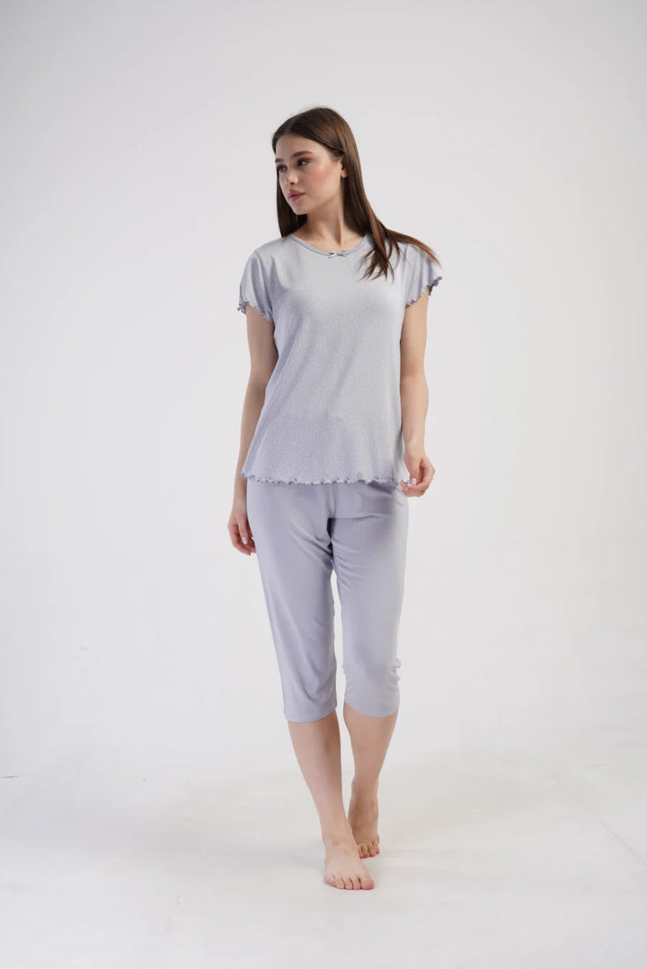 Piżama Damska Vienetta Cozy Nights, Szary, r. S-XL