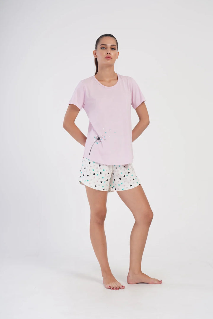 Piżama Damska Vienetta Dandelion, Różowy, S -XL