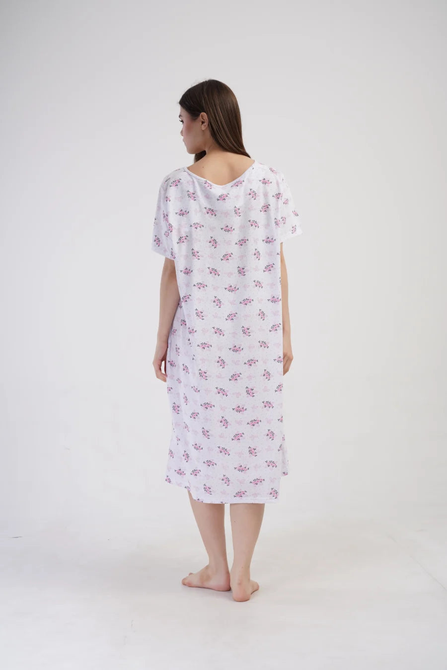Koszula Nocna Vienetta Pink Flowers, Biały, r. 1XL - 4XL
