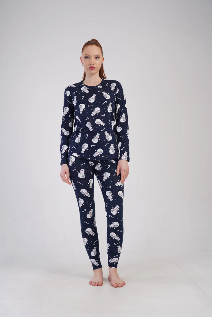 Piżama Damska Vienetta Snowy Dreams, Granatowy, r. S-XL