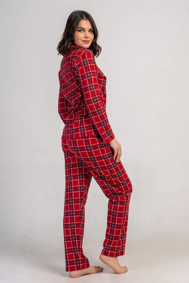 Piżama Damska Vienetta Red Comfort, Czerwony, r. S-XL