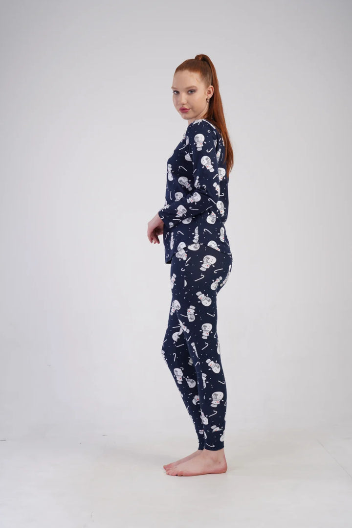 Piżama Damska Vienetta Snowy Dreams, Granatowy, r. S-XL