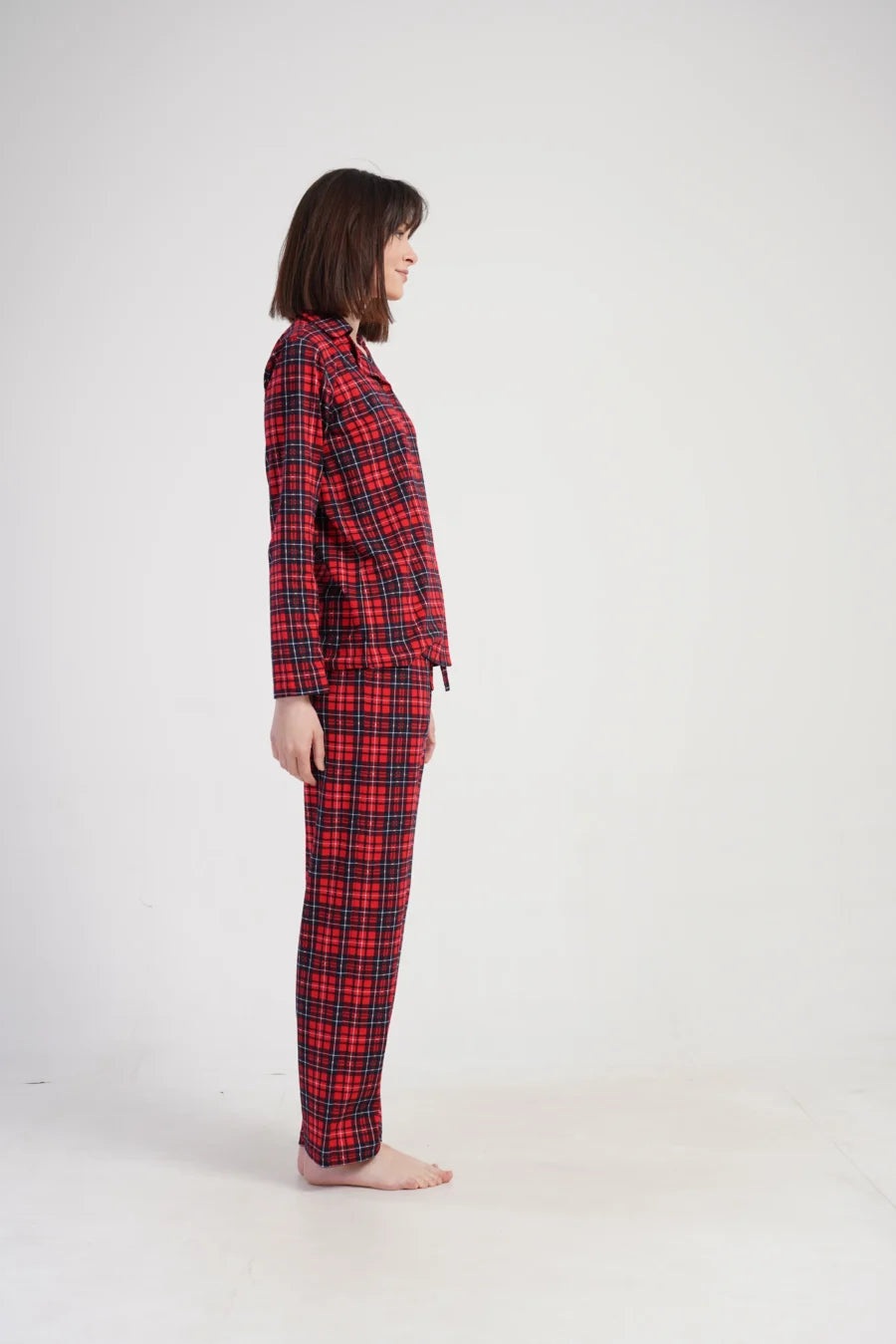 Piżama Damska Vienetta Red Check, Czerwony, r. M-XXL