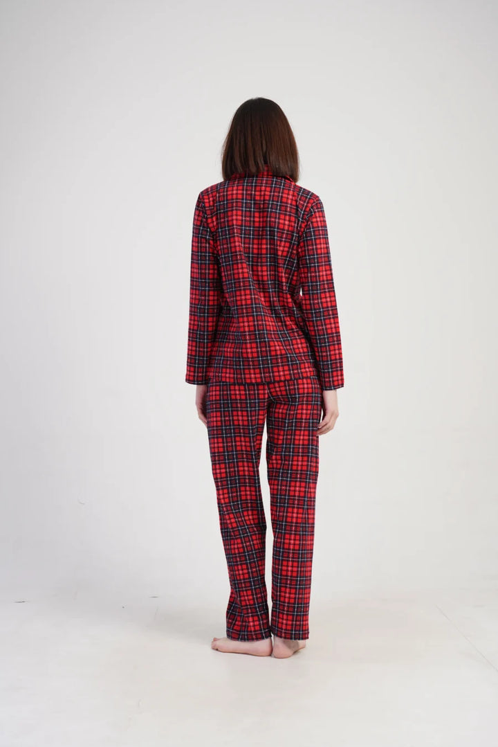 Piżama Damska Vienetta Red Check, Czerwony, r. M-XXL