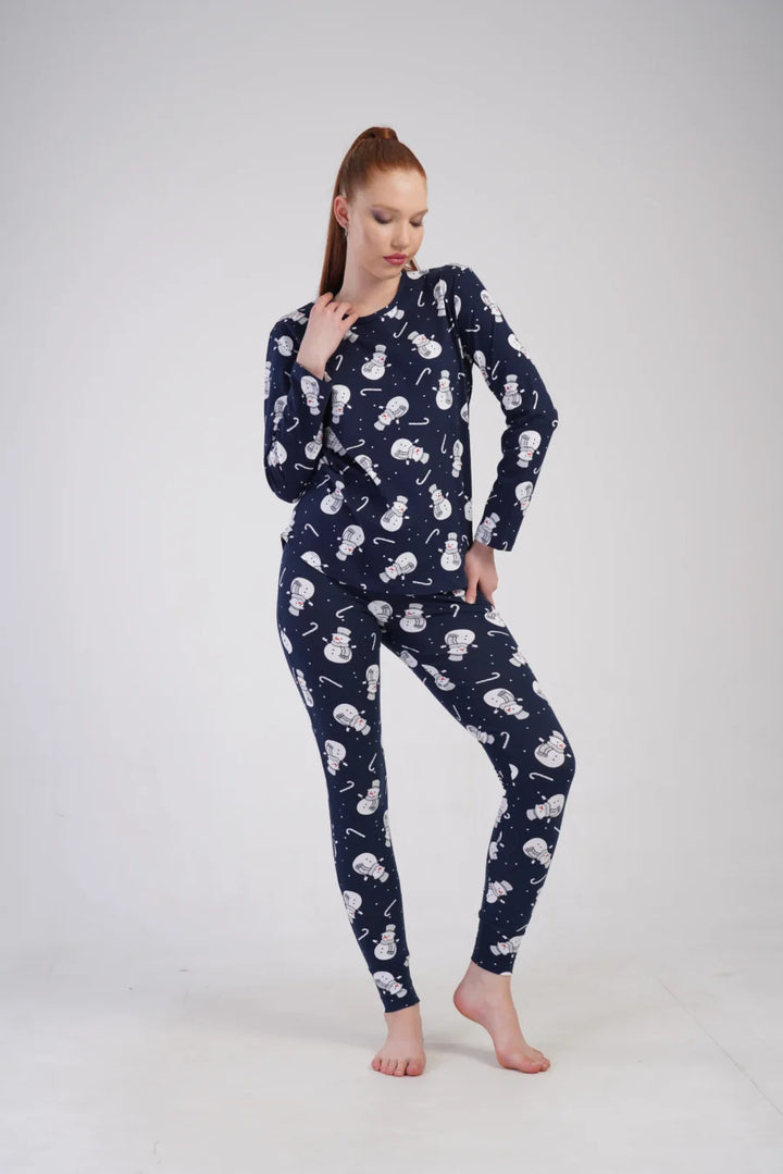 Piżama Damska Vienetta Snowy Dreams, Granatowy, r. S-XL