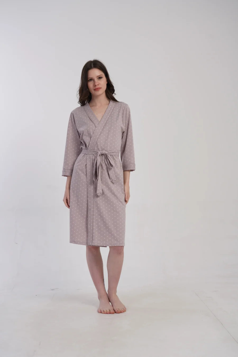 Szlafrok damski Vienetta Gentle Wrap, Różowy, r. S-XL