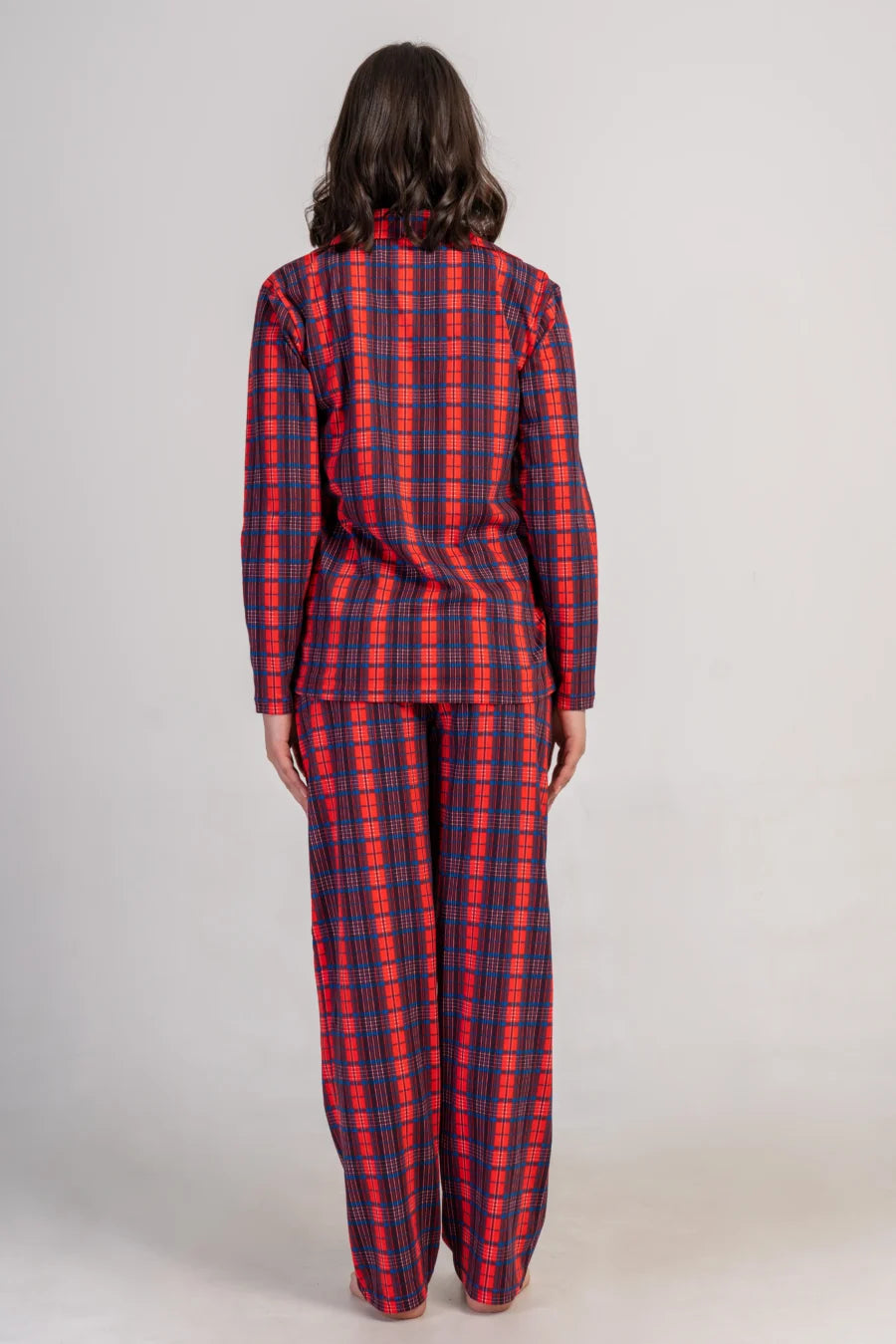 Piżama Damska Vienetta Plaid Comfort, Czerwony, r. S-XL