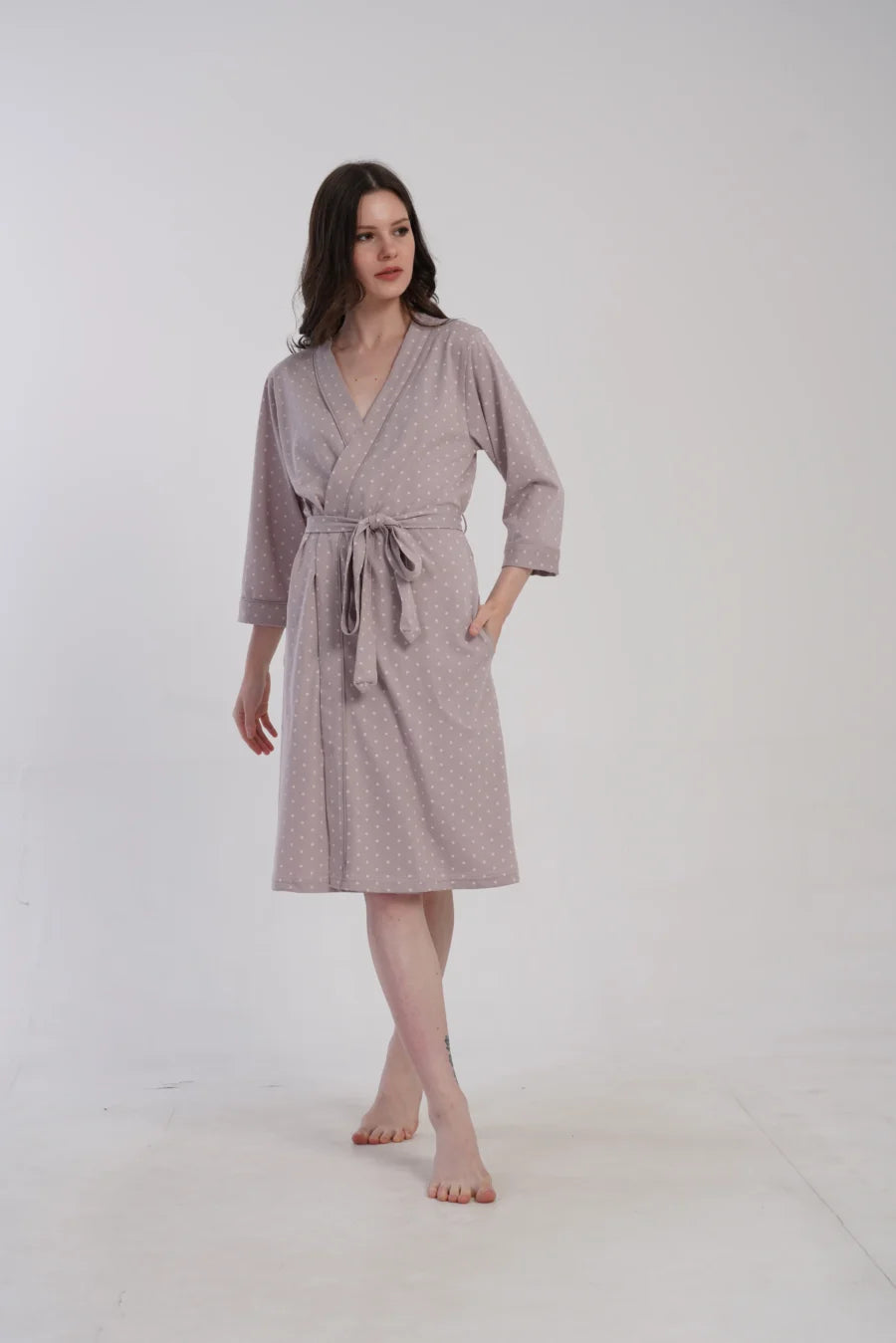 Szlafrok damski Vienetta Pink Wrap, Różowy, r. 1XL - 4XL