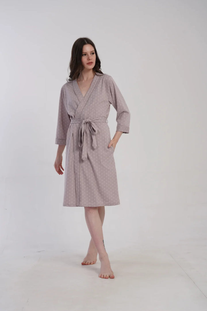 Szlafrok damski Vienetta Gentle Wrap, Różowy, r. S-XL