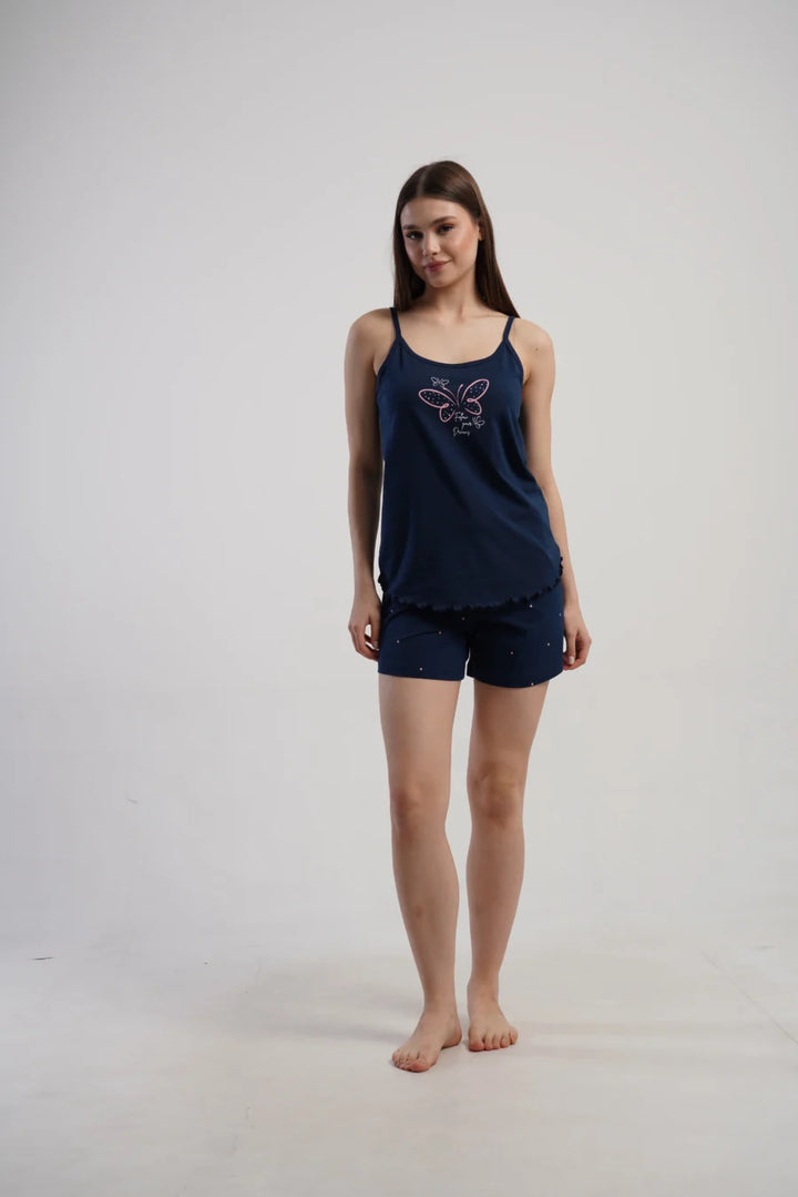 Piżama Damska Vienetta Dreams, Granatowy, S -XL