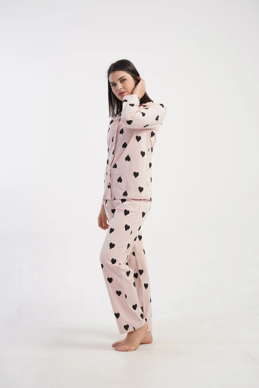 Piżama Damska Vienetta Heart Comfort, Różowy, r. M-XXL