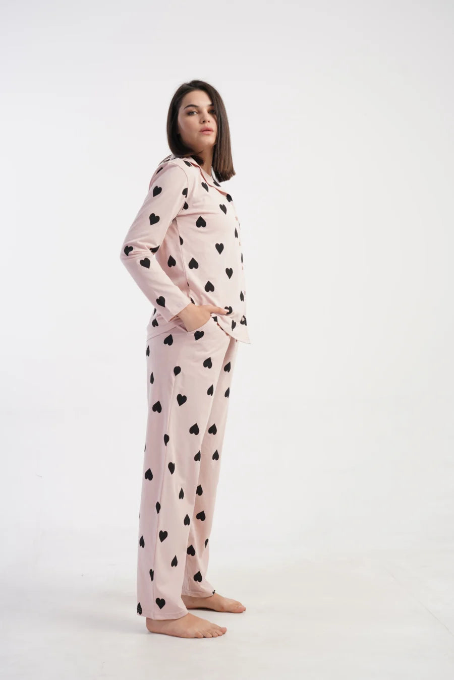 Piżama Damska Vienetta Heart Comfort, Różowy, r. M-XXL