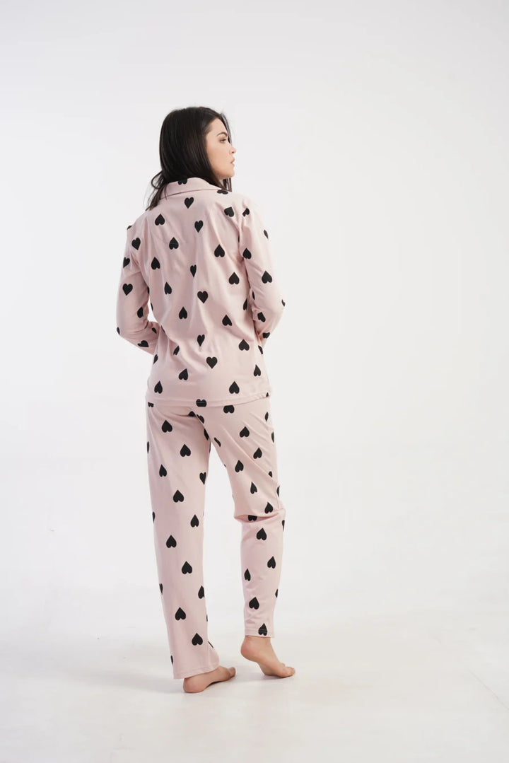 Piżama Damska Vienetta Heart Comfort, Różowy, r. M-XXL