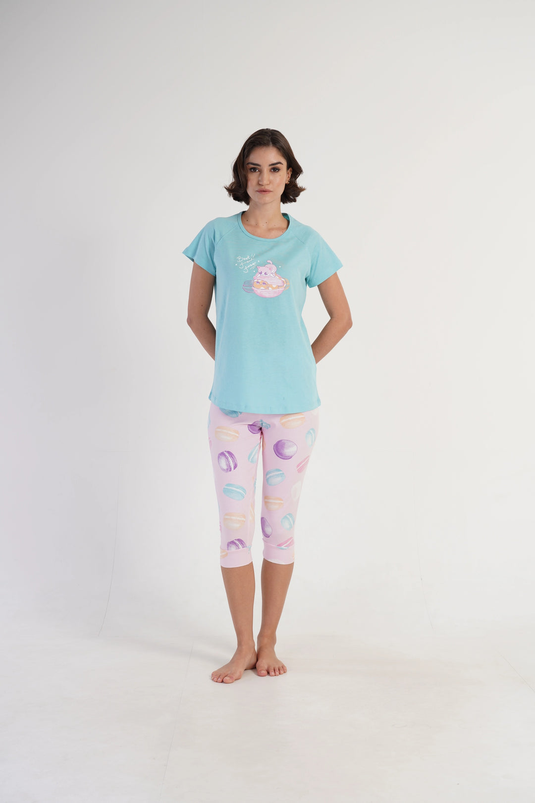 Piżama Damska Vienetta Best Friend Kitty, Niebieski, r. S-XL