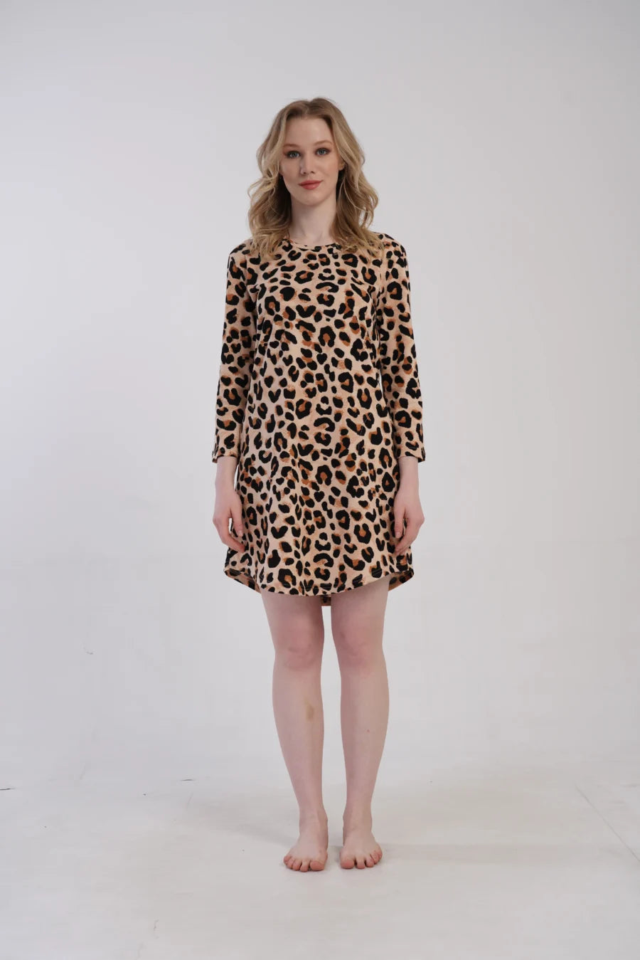 Koszula Nocna Damska Vienetta, Wild Comfort, Beżowy, r. M - XXL