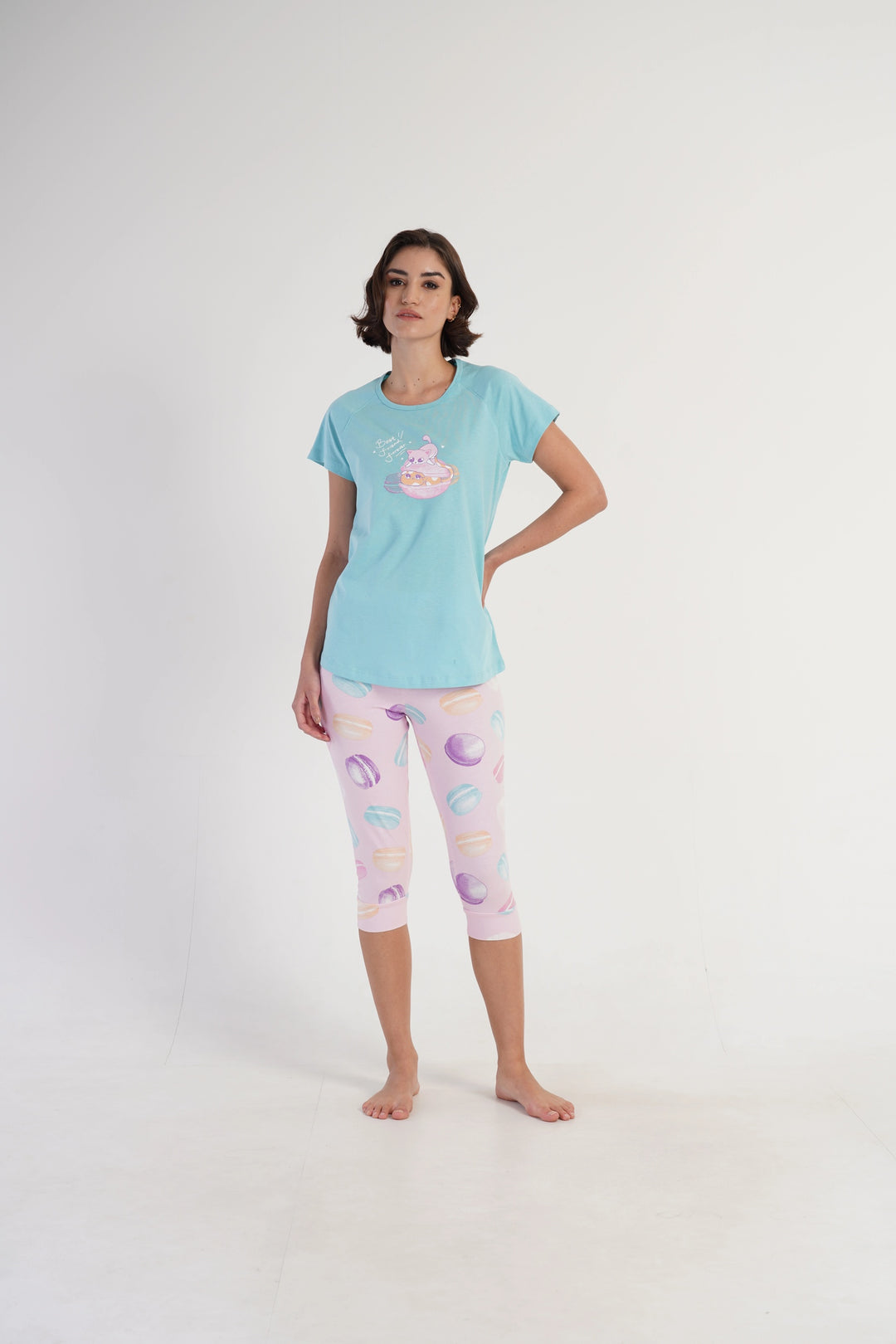 Piżama Damska Vienetta Best Friend Kitty, Niebieski, r. S-XL