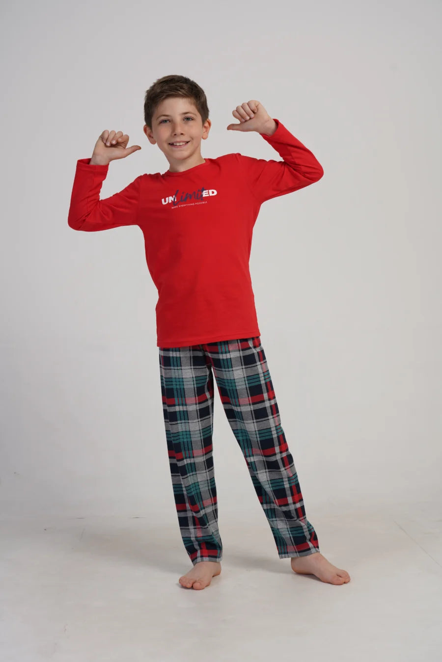 Piżama chłopięca Vienetta Unlimited Comfort, Czerwony, r. 134-164