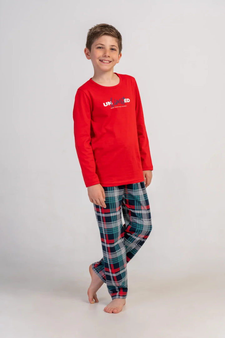 Piżama chłopięca Vienetta Unlimited Comfort, Czerwony, r. 134-164