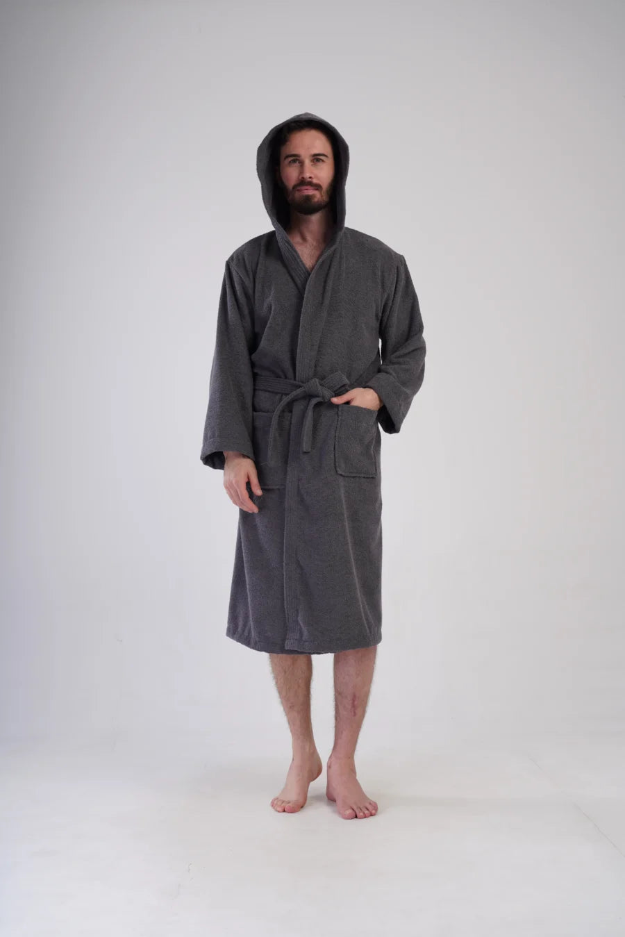 Szlafrok męski Vienetta Gray Night, Szary, r. L-XXL