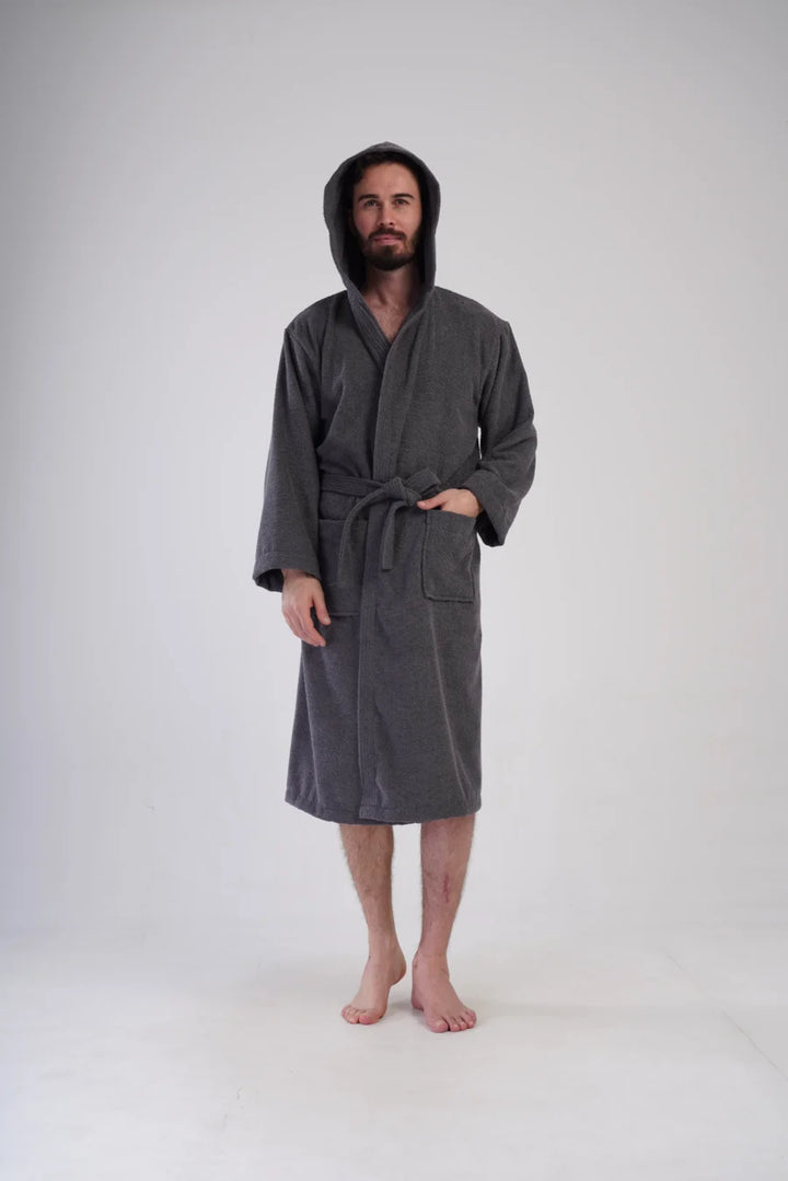 Szlafrok męski Vienetta Gray Night, Szary, r. L-XXL