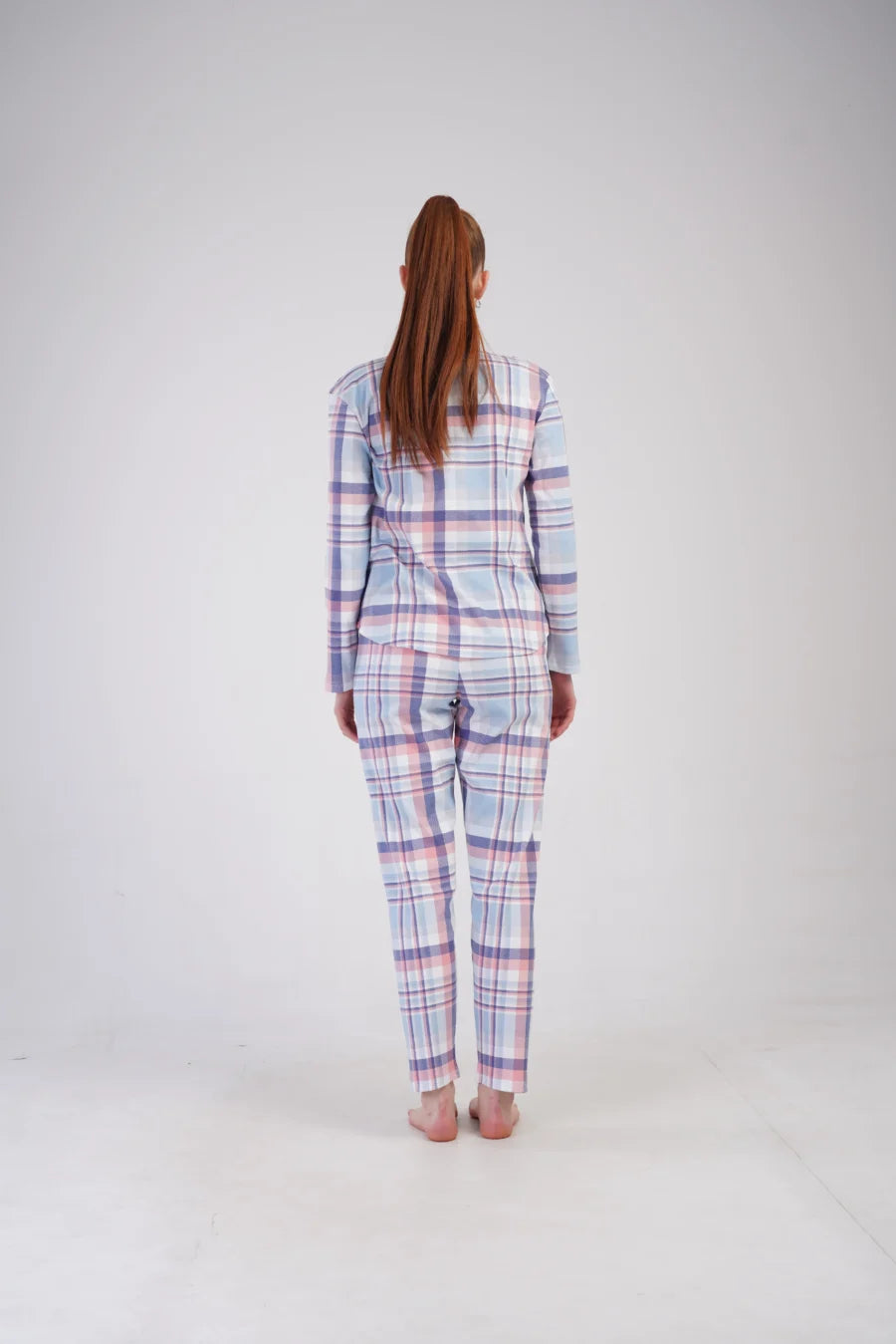 Piżama Damska Vienetta Cozy Stripes, Niebieski, r. S-XL