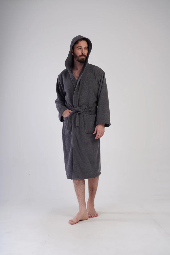 Szlafrok męski Vienetta Gray Night, Szary, r. L-XXL