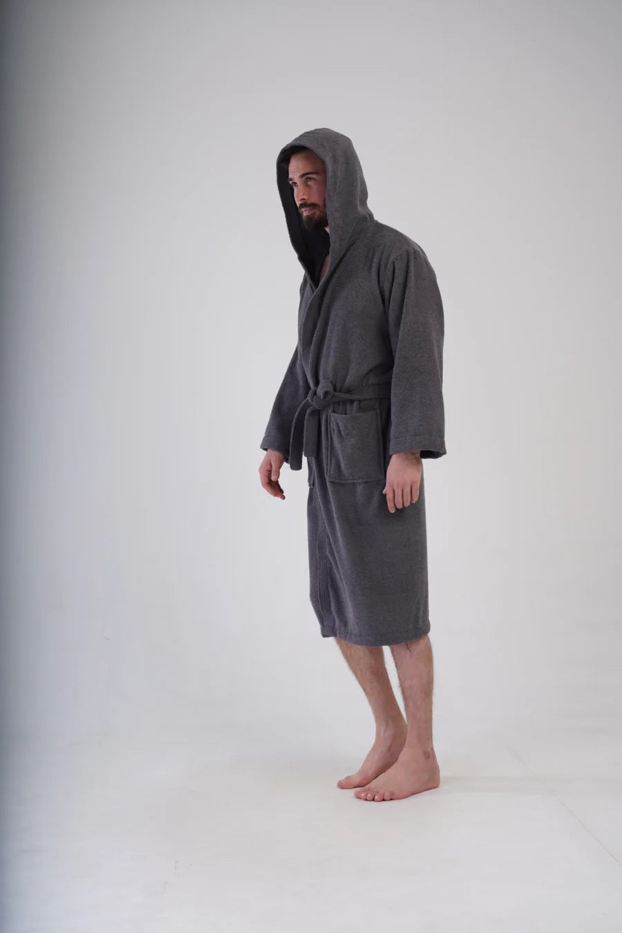 Szlafrok męski Vienetta Gray Night, Szary, r. L-XXL