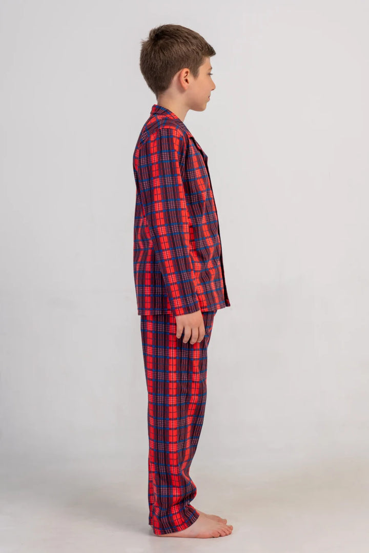 Piżama chłopięca Vienetta Plaid Dream, Czerwony, r. 128-164