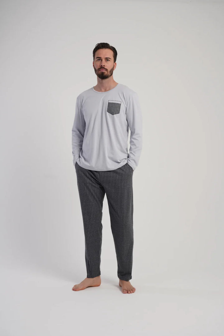 Piżama Męska Vienetta Comfort Night, Szary, r. 1XL-4XL