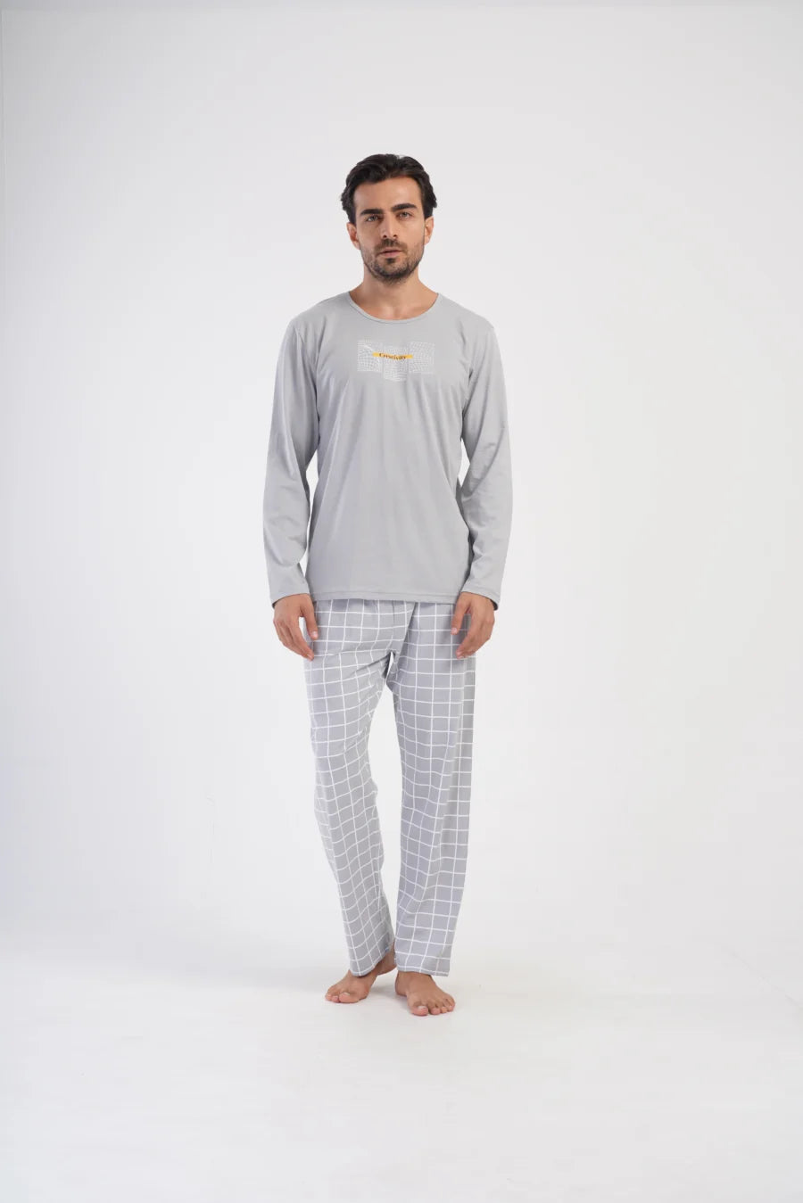 Piżama Męska Vienetta Creativity, Szary, r. 1XL-4XL