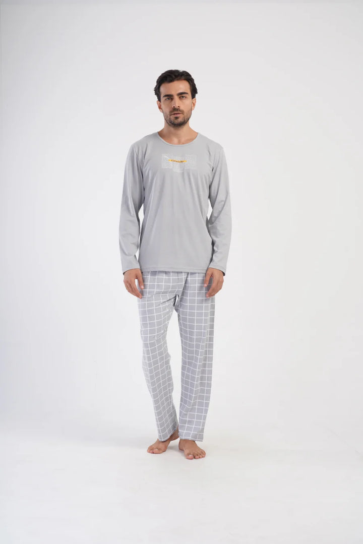 Piżama Męska Vienetta Creativity, Szary, r. 1XL-4XL