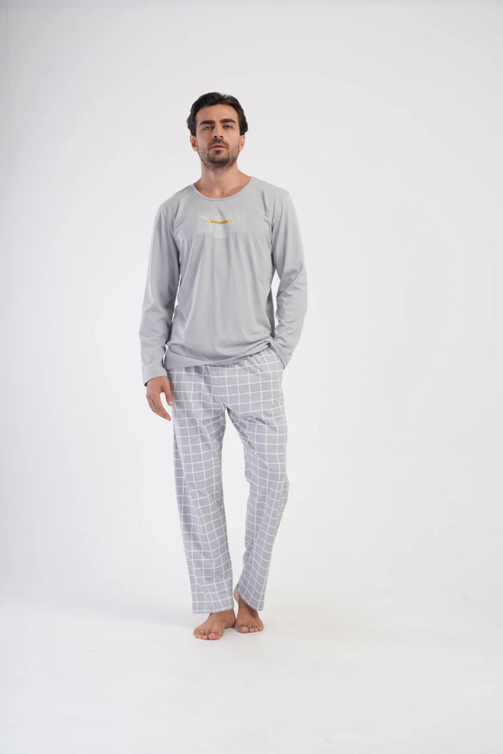 Piżama Męska Vienetta Creativity, Szary, r. 1XL-4XL