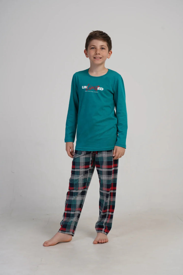 Piżama chłopięca Vienetta Unlimited Comfort, Zielony, r. 134-164