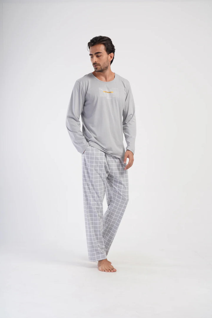 Piżama Męska Vienetta Creativity, Szary, r. 1XL-4XL