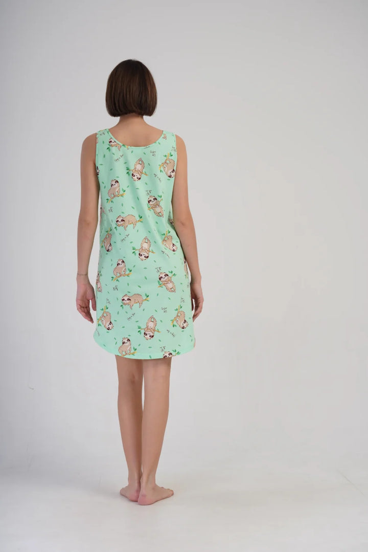 Koszula Nocna Vienetta Sloths sleep, Zielony, r. S-XL