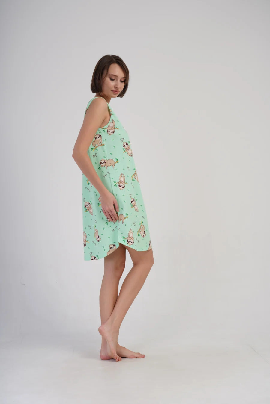 Koszula Nocna Vienetta Sloths sleep, Zielony, r. S-XL