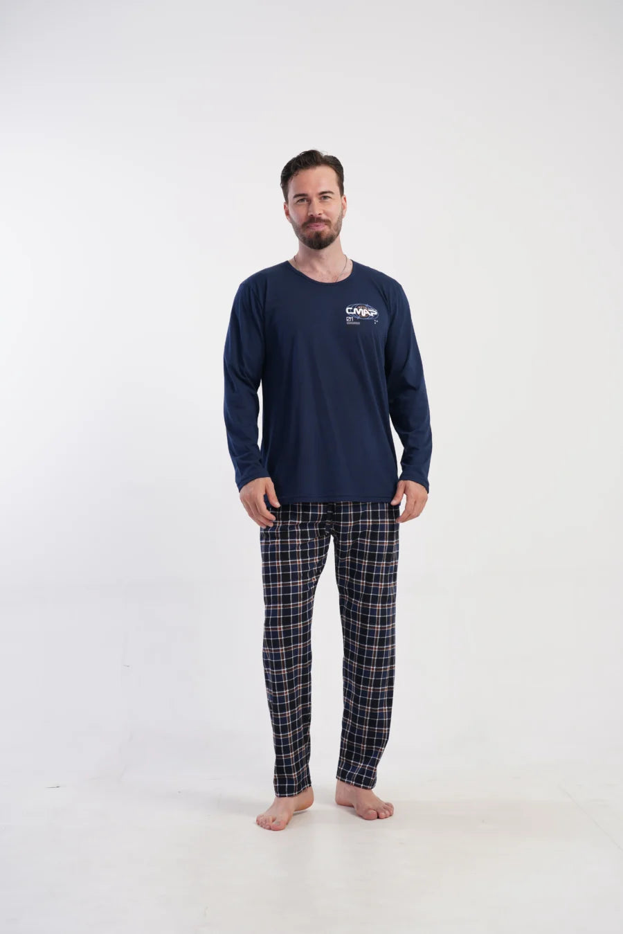 Piżama Męska Vienetta CAMP EXPEDITION, Granatowy, r. M-XXL