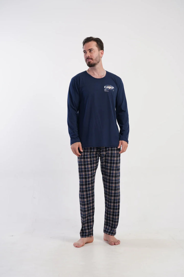 Piżama Męska Vienetta CAMP EXPEDITION, Granatowy, r. M-XXL