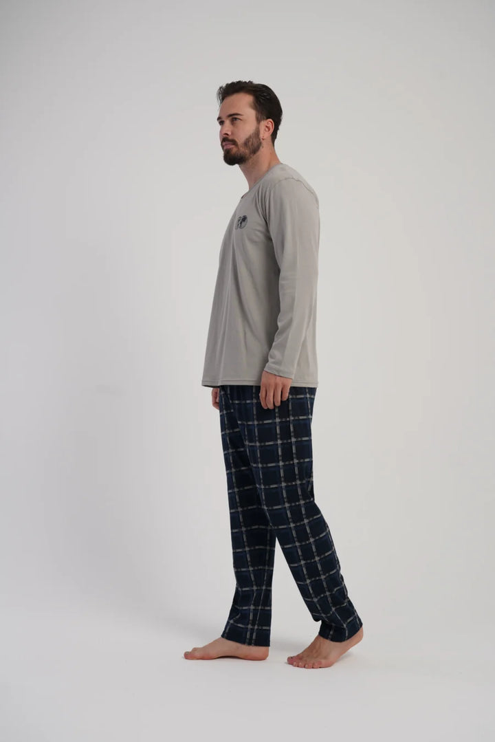 Piżama Męska Vienetta Classic Vibes, Beżowy, r. S-XL